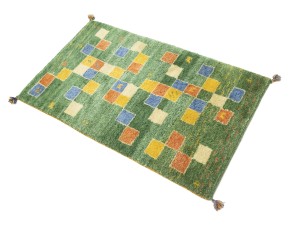 Green Tribal 2'6X4 Indo-Gabbeh Oriental Rug