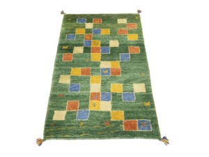 Green Tribal 2'6X4 Indo-Gabbeh Oriental Rug