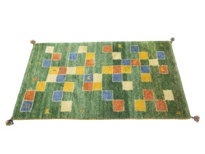 Green Tribal 2'6X4 Indo-Gabbeh Oriental Rug
