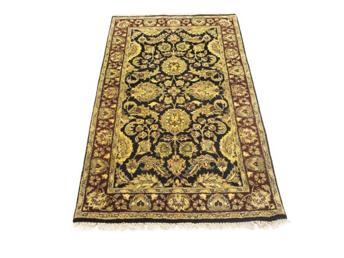 Black Floral Classic 3X5 Agra Jaipur Oriental Rug