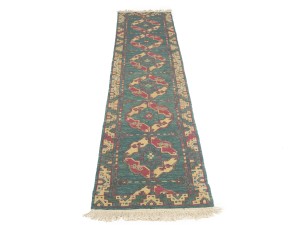 Green Tribal Kelim 2X8 Sumak Persian Runner Rug