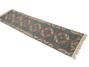Green Tribal Kelim 2X8 Sumak Persian Runner Rug