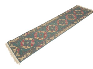 Green Tribal Kelim 2X8 Sumak Persian Runner Rug