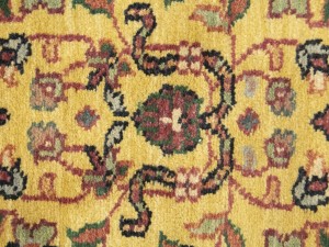 Golden Beige Floral 2'6X12 Oushak Oriental Runner Rug