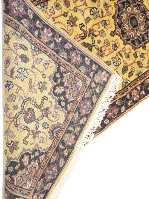 Golden Beige Floral 2'6X12 Oushak Oriental Runner Rug