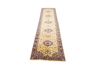 Golden Beige Floral 2'6X12 Oushak Oriental Runner Rug