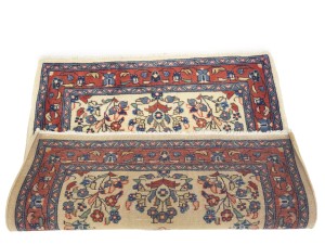 Vintage Cream Floral 2'3X2'8 Sarouk Persian Rug