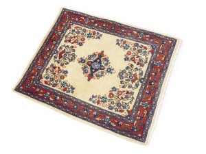 Vintage Cream Floral 2'3X2'8 Sarouk Persian Rug
