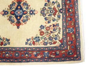 Vintage Cream Floral 2'3X2'8 Sarouk Persian Rug