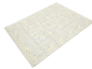 Beige Floral Khotan 4X6 Oushak Oriental Rug