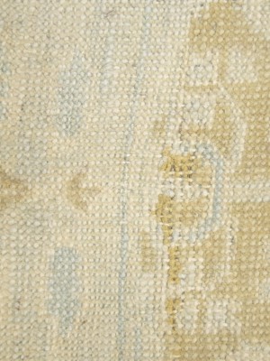 Cream Floral Oushak 3X11'5 Turkish Oriental Runner Rug