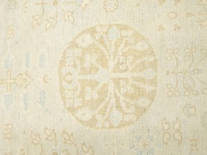 Cream Floral Oushak 3X11'5 Turkish Oriental Runner Rug