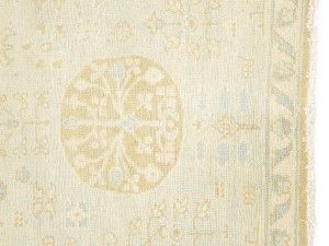 Cream Floral Oushak 3X11'5 Turkish Oriental Runner Rug