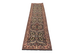 Black Floral Classic 3X12 Agra Jaipur Oriental Runner Rug