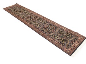 Black Floral Classic 3X12 Agra Jaipur Oriental Runner Rug