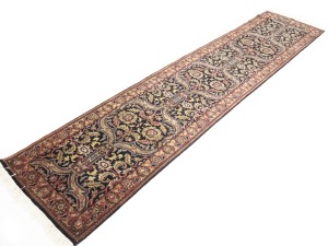 Black Floral Classic 3X12 Agra Jaipur Oriental Runner Rug
