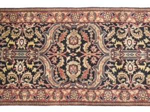 Black Floral Classic 3X12 Agra Jaipur Oriental Runner Rug