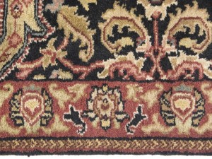 Black Floral Classic 3X12 Agra Jaipur Oriental Runner Rug