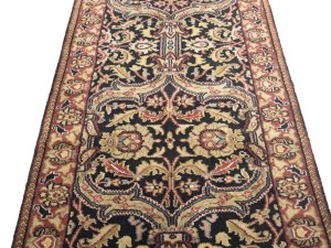 Black Floral Classic 3X12 Agra Jaipur Oriental Runner Rug