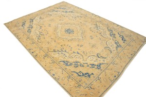 Antique Traditional Muted Beige 9X12 Tabriz Persian Rug