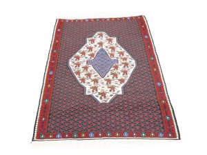 Multicolored Floral Tribal 4X5 Kilim Afghan Oriental Rug