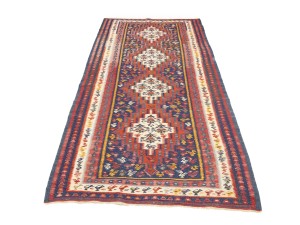 Multicolored Tribal Kelim 4X9 Persian Runner Rug