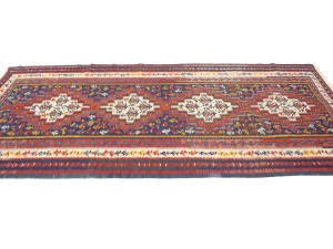 Multicolored Tribal Kelim 4X9 Persian Runner Rug