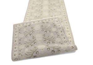 Taupe Floral Khotan 3X18 Oushak Oriental Runner Rug