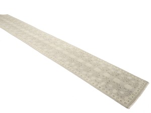 Taupe Floral Khotan 3X18 Oushak Oriental Runner Rug