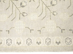 Taupe Floral Khotan 3X18 Oushak Oriental Runner Rug