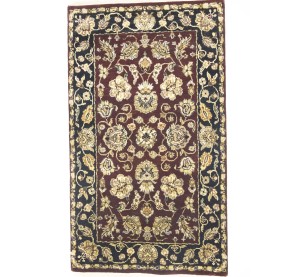 Maroon Floral Classic 3X5 Agra Jaipur Oriental Rug