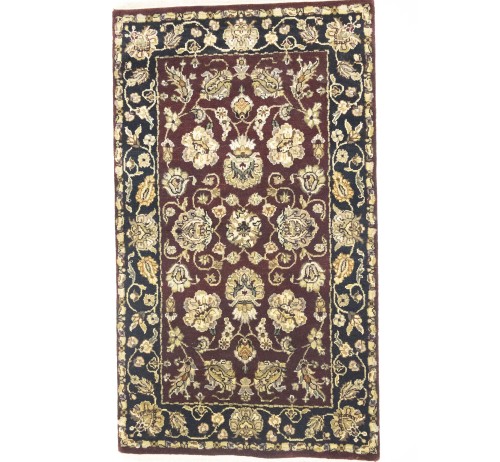 Maroon Floral Classic 3X5 Agra Jaipur Oriental Rug