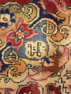 Semi Antique Red Floral 4'5X7 Kashmar Persian Rug