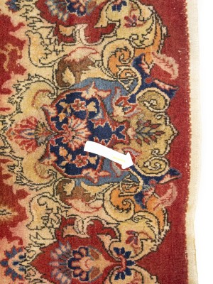 Semi Antique Red Floral 4'5X7 Kashmar Persian Rug
