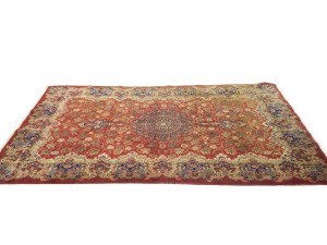 Semi Antique Red Floral 4'5X7 Kashmar Persian Rug