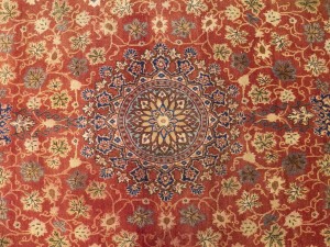 Semi Antique Red Floral 4'5X7 Kashmar Persian Rug