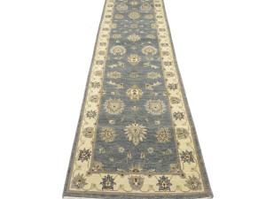 Gray Floral Classic 2'7X18'8 Agra Jaipur Oriental Runner Rug