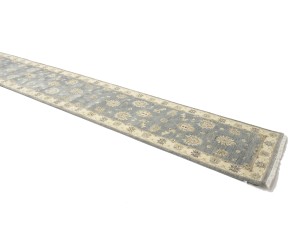 Gray Floral Classic 2'7X18'8 Agra Jaipur Oriental Runner Rug