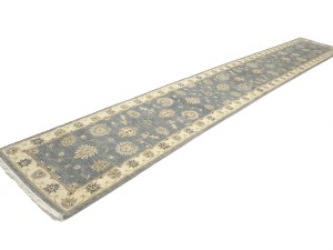 Gray Floral Classic 2'7X18'8 Agra Jaipur Oriental Runner Rug
