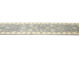 Gray Floral Classic 2'7X18'8 Agra Jaipur Oriental Runner Rug