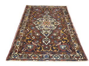 Semi Antique Red Floral 4'5X6'5 Bakhtiari Persian Rug