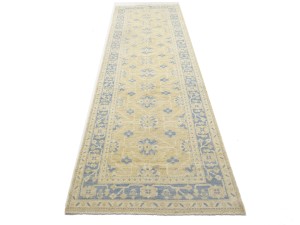 Beige Floral Khotan 3X12 Oushak Oriental Runner Rug