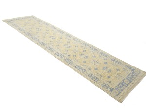 Beige Floral Khotan 3X12 Oushak Oriental Runner Rug
