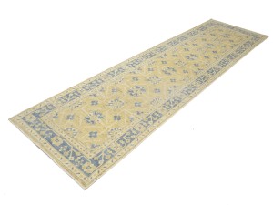 Beige Floral Khotan 3X12 Oushak Oriental Runner Rug