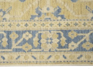 Beige Floral Khotan 3X12 Oushak Oriental Runner Rug