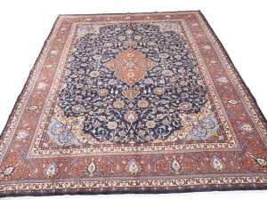 Semi Antique Purple-navy Floral 10X13 Sarouk Persian Rug