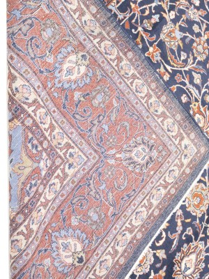 Semi Antique Purple-navy Floral 10X13 Sarouk Persian Rug
