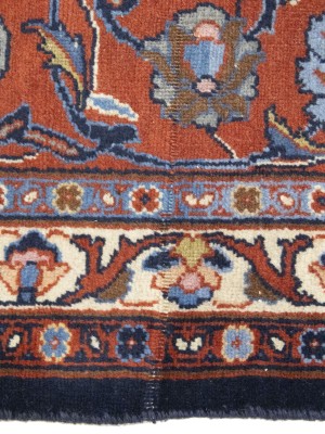 Semi Antique Purple-navy Floral 10X13 Sarouk Persian Rug