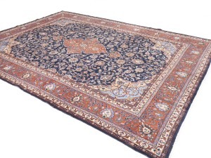 Semi Antique Purple-navy Floral 10X13 Sarouk Persian Rug