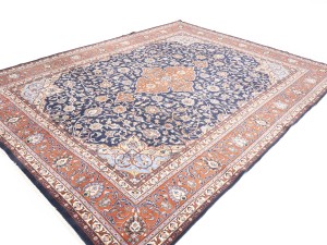 Semi Antique Purple-navy Floral 10X13 Sarouk Persian Rug